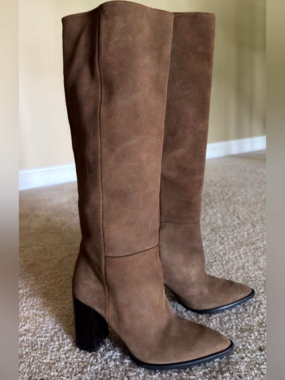 🤎ZARA Like New 100% Suede Knee High Pointed Toe Boots